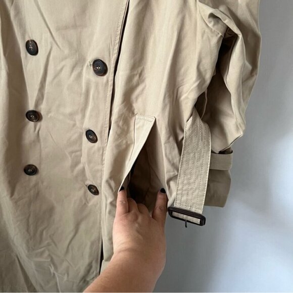 🩷 Zara - Women's Oversized Pocket Trench Coat - Beige. Size: M. NWT (1690) - Picture 11 of 16